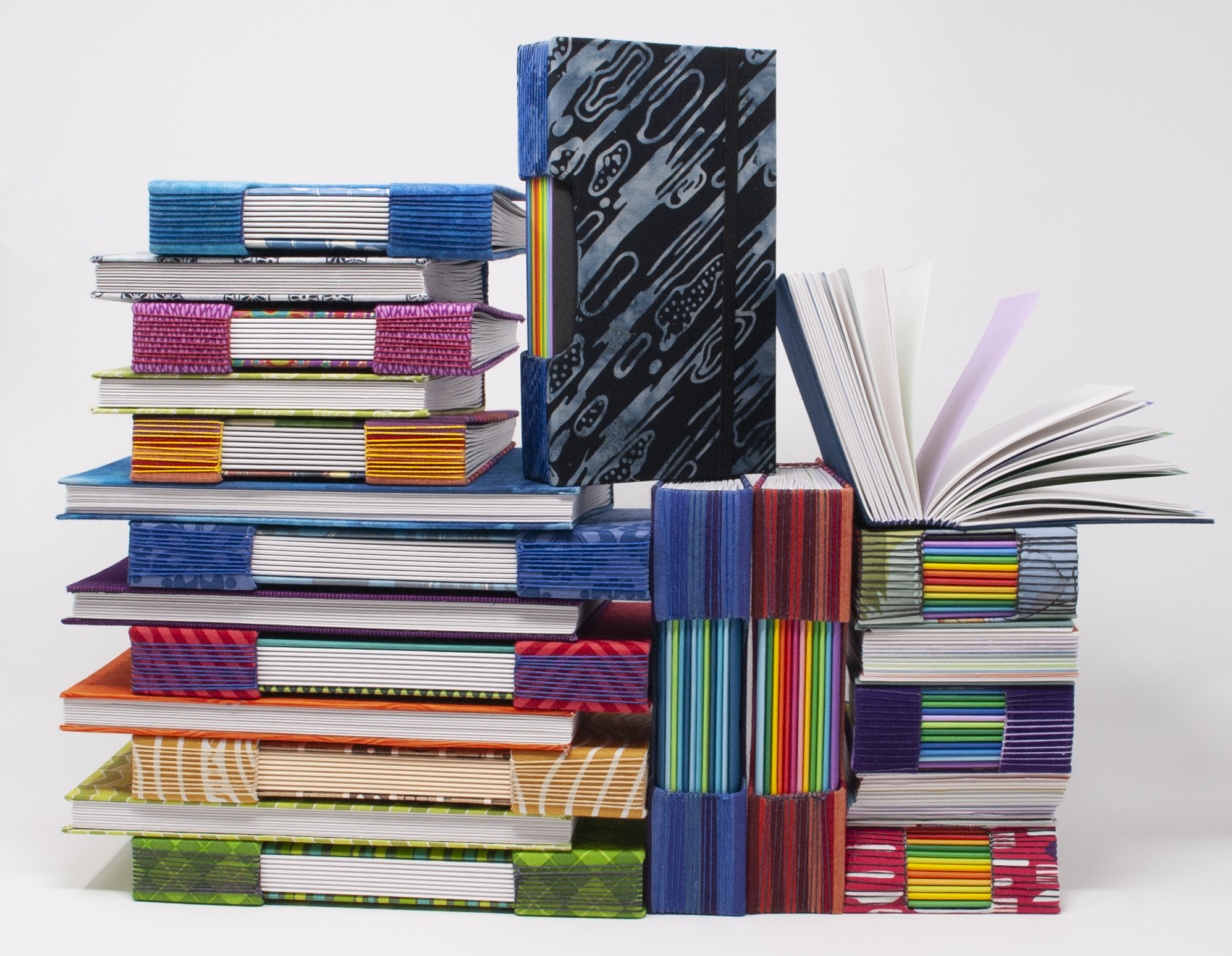 A menagerie of hand-bound books